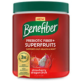 Benefiber Prebiotic Fiber + Superfruits 315g Strawberry Dragon Fruit tub front view