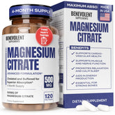 Benevolent Nourishment Magnesium Citrate Capsules 500mg front view