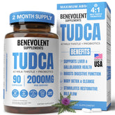 Benevolent Nourishment Milk Thistle Supplement 2000mg TUDCA front view