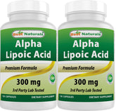 Best Naturals Alpha Lipoic Acid 300mg capsules front view