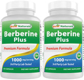Best Naturals Berberine HCL 1000mg 120 capsules front view