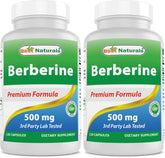 Best Naturals Berberine HCL 500mg Capsules front view