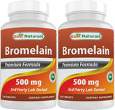 Best Naturals Bromelain Supplement 500mg front view
