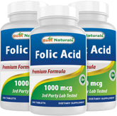 Best Naturals Folic Acid 240 Tablets front view