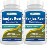 Best Naturals Glucomannan Capsules 2000mg front view