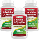 Best Naturals L-Arginine L-Citrulline Complex 1000 mg tablet bottle front view