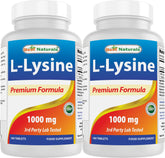 Best Naturals L-Lysine 1000 mg 180 Tablets front view