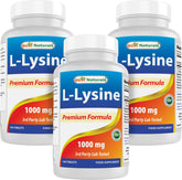Best Naturals L-Lysine 1000 mg 180 Tablets front view