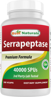Best Naturals Multi-Enzymes Serrapeptase 180 Capsules front view