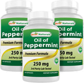 Best Naturals Peppermint Oil 250 mg Capsules front view