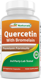 Best Naturals Quercetin with Bromelain 120 vegetarian capsules front view
