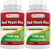 Best Naturals Red Yeast Rice Supplement 1200mg front view