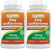 Best Naturals Soy Isoflavones 750mg 120 Capsules front view