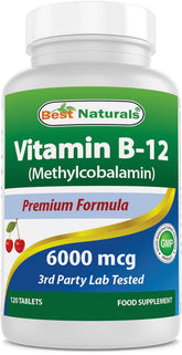 Best Naturals Vitamin B-12 6000 mcg 120 Tablets front view