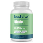 BESTVITE Biotin 10,000 mcg capsules front view
