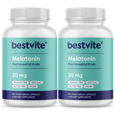 BESTVITE Melatonin Sleep Supplement 20mg 90 Capsules front view