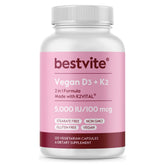 BESTVITE Vegan Vitamin D3 + K2 capsules front view