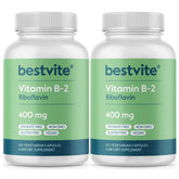 BESTVITE Vitamin B-2 Riboflavin 400mg capsules front view