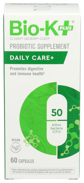 Bio-K Plus Probiotic Capsules front view with packaging