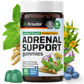 BIO KRAUTER Adrenal Support Gummies front view with blueberry flavour