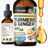 BIO KRAUTER Turmeric and Ginger Liquid Supplement 2 fl oz front view