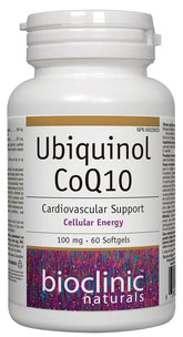 Bioclinic Naturals Ubiquinol CoQ10 100mg supplement front view