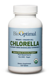 BioOptimal Chlorella Tablets 500mg front view