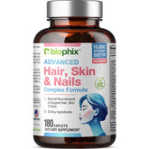biophix Hair, Skin & Nails supplement front view
