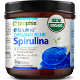 biophix Organic Blue Spirulina Powder front view 6 oz jar