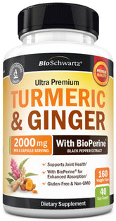 BioSchwartz Turmeric Ginger Supplement Capsules front view