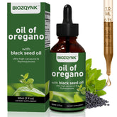 BIOZQYNK Oregano Oil & Black Seed Oil Liquid Supplement front view