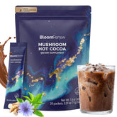 BloomRenew Mushroom Hot Cocoa box front view with 20 packets