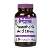 BlueBonnet B5 Pantothenic Acid 250mg vegetable capsules front view