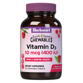 BlueBonnet EarthSweet Chewables Vitamin D3 400 IU front view