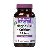 BlueBonnet Magnesium & Calcium 2:1 Ratio Vegetable Capsules bottle front view