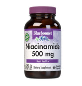 BlueBonnet Niacinamide 500mg vegetable capsules front view