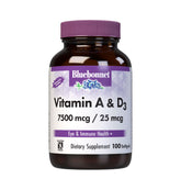 BlueBonnet Vitamin A & D3 Softgels 100 count front view