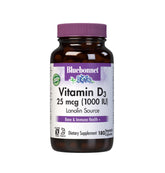 BlueBonnet Vitamin D3 1000 IU Vegetable Capsules front view