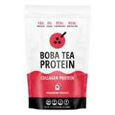 Boba Tea Protein Strawberry Hibiscus Collagen 472g front view