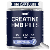 Bod Creatine HCL Capsules bottle front view with 150 pills