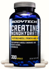 BodyTech Creatine Capsules 300 count bottle front view