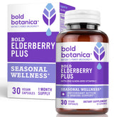 Bold Botanica Elderberry Supplement front view with packaging