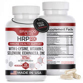 Bravado Labs L-Lysine Supplement 975mg capsules front view