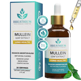 BREATHIUM Mullein Drops front view with precision dropper