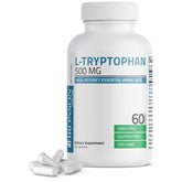 Bronson L-Tryptophan 500mg supplement capsules front view