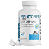 Bronson Melatonin 10 MG fast dissolve peppermint tablets front view