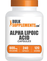 BulkSupplements Alpha Lipoic Acid 600mg capsules front view