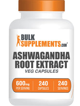 BulkSupplements Ashwagandha Extract Capsules 600mg front view