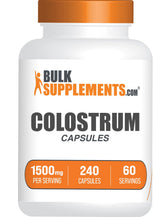 BulkSupplements Colostrum Capsules front view with packaging