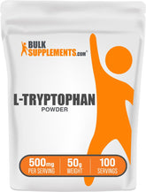 BulkSupplements L-Tryptophan Powder 500mg front view